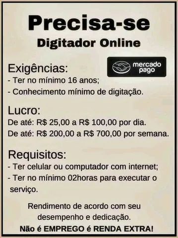 Digitadores online Mercado Pago: É confiável? Como trabalhar?