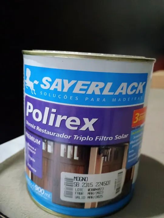Verniz Polirex Restaurador Sayerlack 900ml Premium na cor Mogno