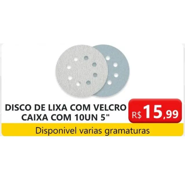 Disco de lixa 10Unidades- conferir gramatura disponivel 