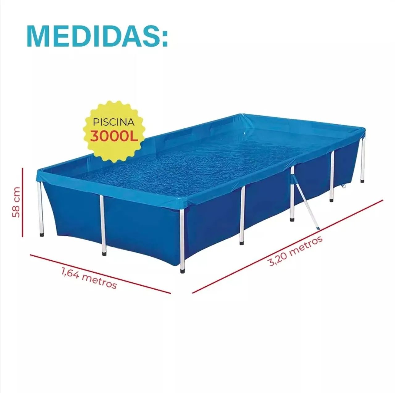 Piscina Inflável Retangular 3000 Litros - Diversão Garantida!