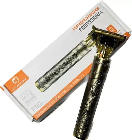 Maquina Barbear Cabelo Profissional Dourada Dragão Sem Fio - Foto 6