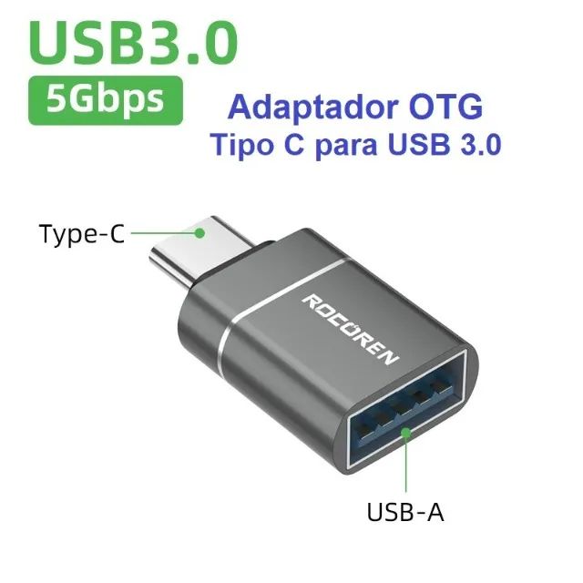 Conector USB Adaptador OTG Tipo C para USB 3.0 - Foto 2