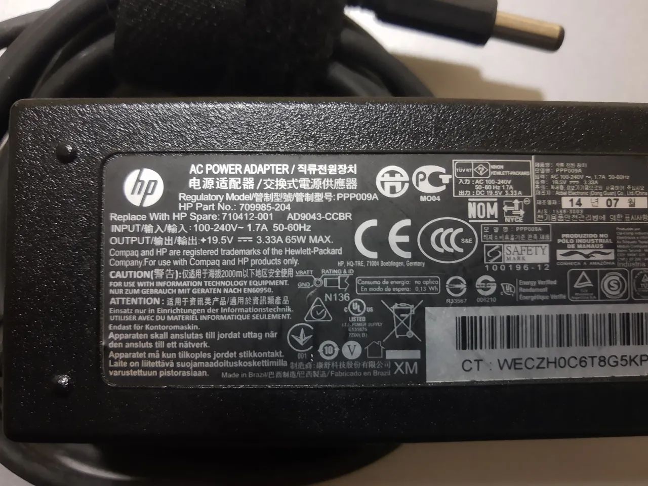 Carregador HP 65W Original para Notebook