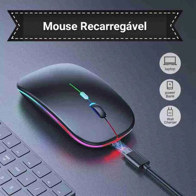 Mouse Bluetooth Recarregável Mac Note PC Tablet Novo   - Foto 2