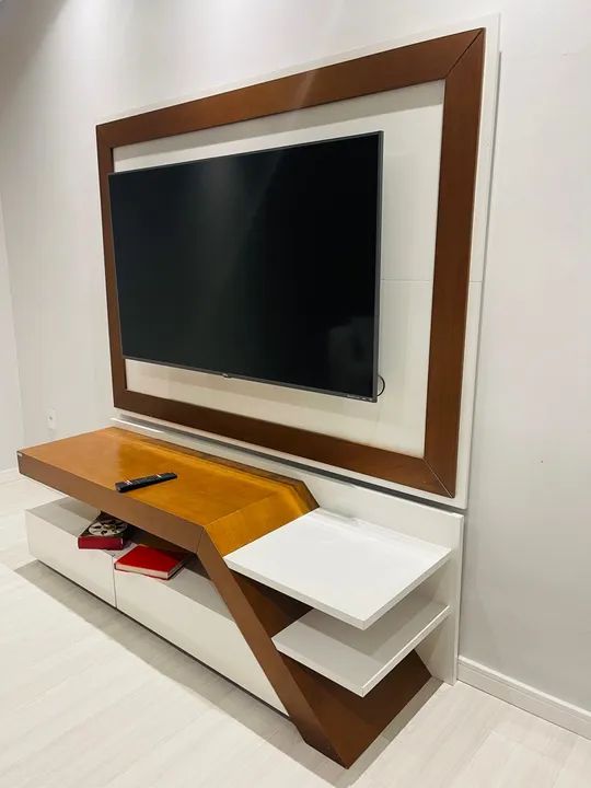 Rack + Painel Madeira Maciça  - Foto 2