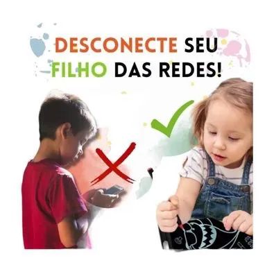 Lousa Mágica Tablet Grande Brinquedo Infantil Lcd Menino Menina - Foto 4