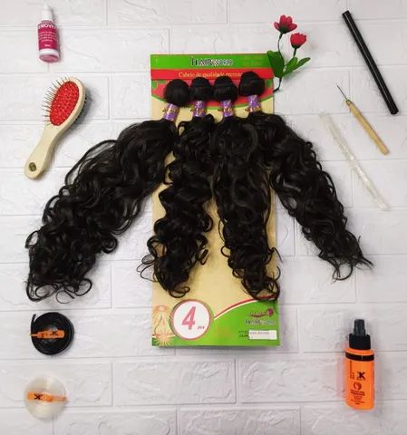 Cabelo Organico Anelado 55cm 230g 4pçs  Hair World - Cor (#4) - Foto 2