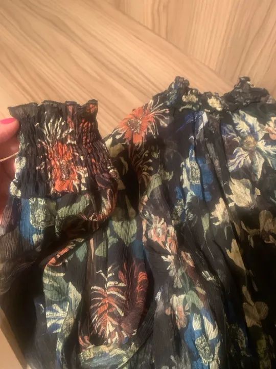 Saída de praia Zara elegante, estampada transparente M - Foto 4