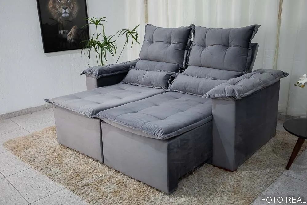 Sofá Retrátil e Reclinável 1.80 Naomi Pillow top rf158 - Foto 2