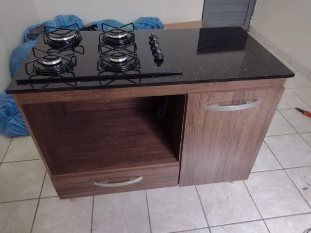 Balcão para cooktop fogão forno fit