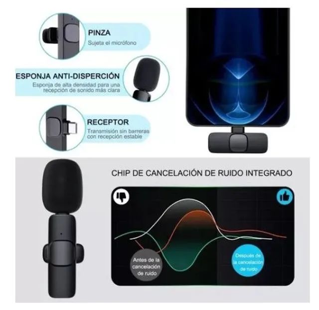 Microfone De Lapela Sem Fio Tipo C-usb De Dois Canais Bluetooth Arduino Automaçã COD-AP161 - Foto 6