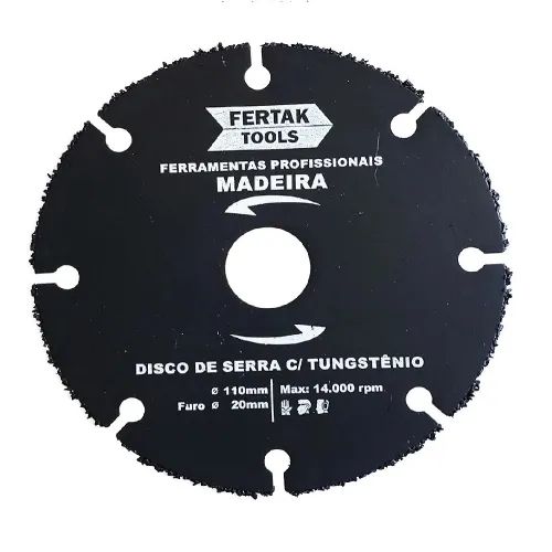Disco Para Corte de Madeira Com Tungstênio 110x20mm - Fertak