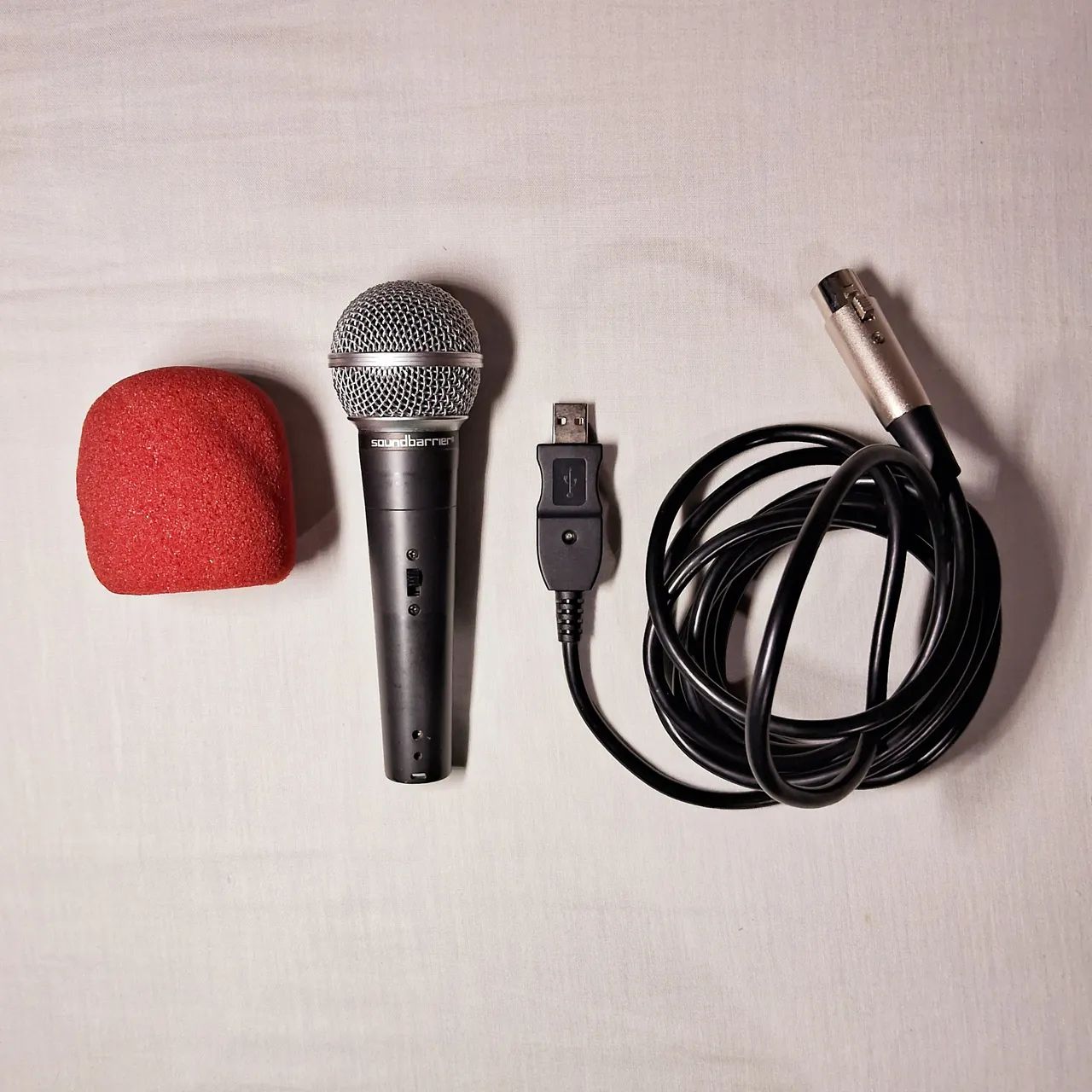 Microfone profissional + cabo USB + protetor