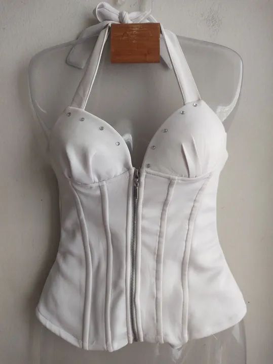 Blusa branca Tam médio elastano 
