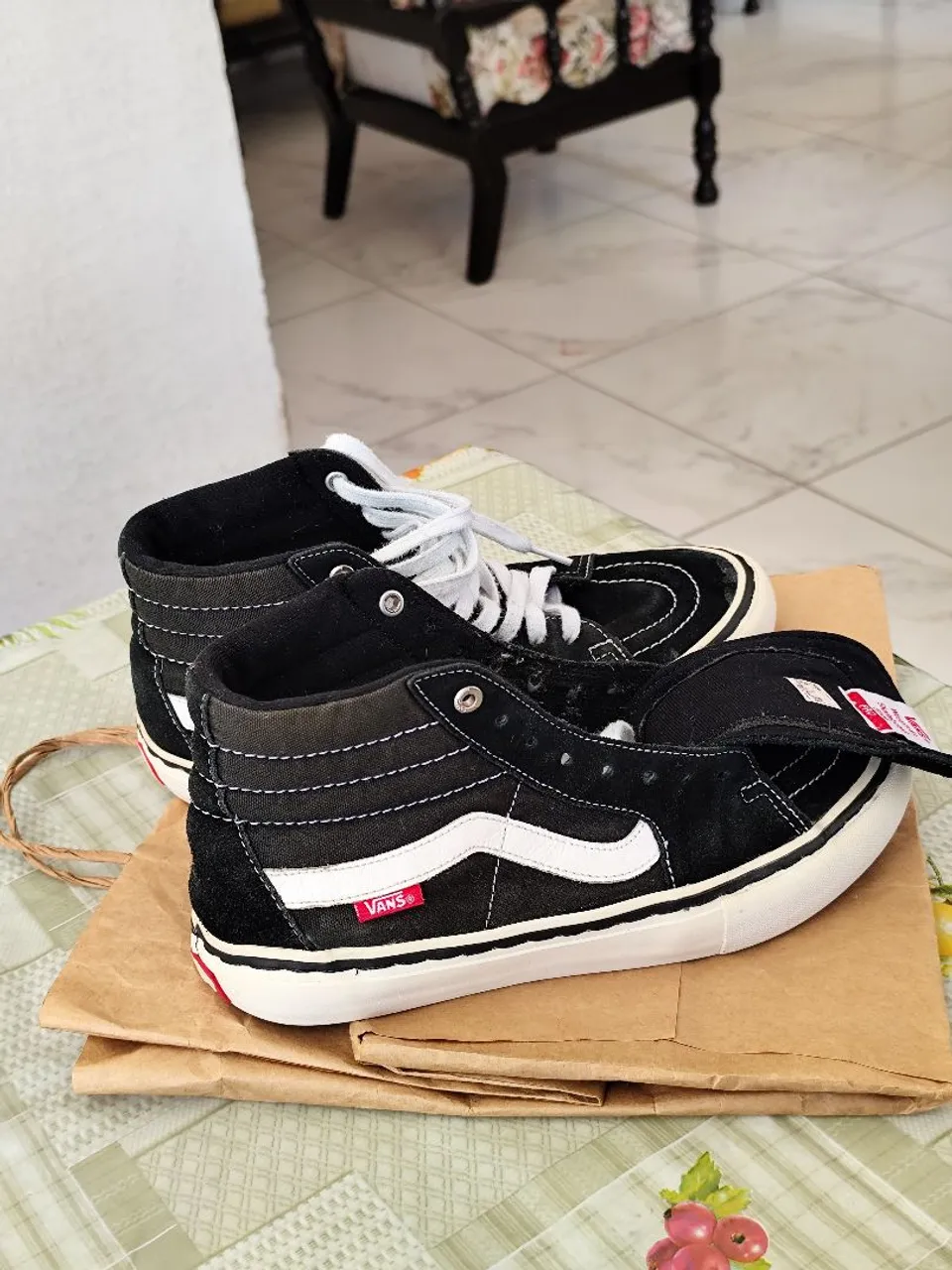 Tênis Vans Sk8-Hi Pro Black/White Original