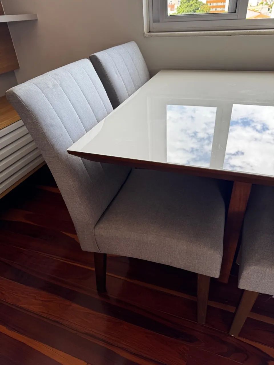 Mesa de Jantar em Vidro laqueado Off White - Foto 2