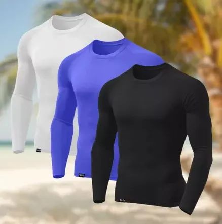 Kit c/ 3 Camisas Segunda Pele Proteção Solar Uv Térmica Fitness Motociclista Ciclista z907 - Foto 2