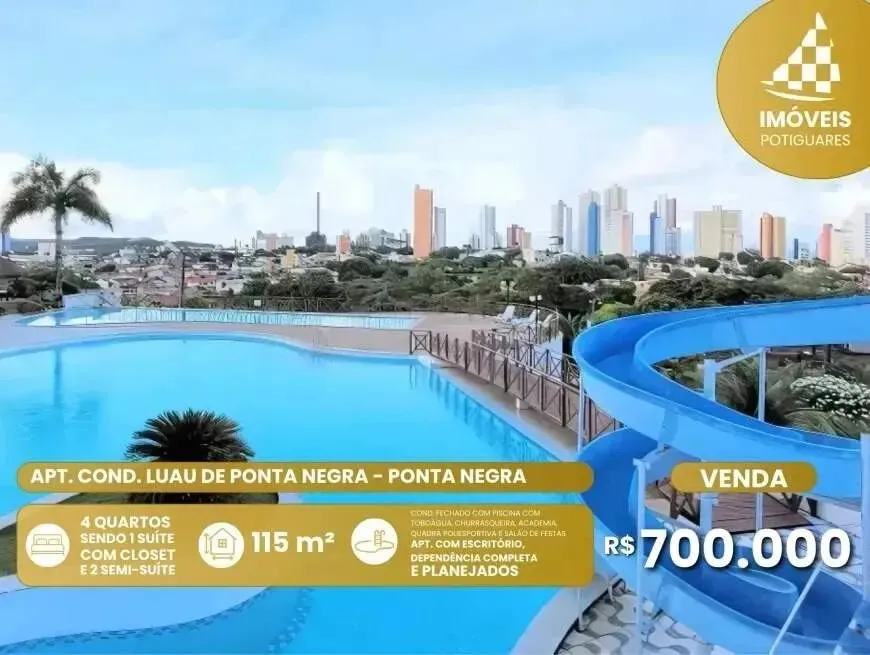 Apartamento à venda, 4 quartos, 1 suíte, 1 vaga, Ponta Negra - Natal/RN