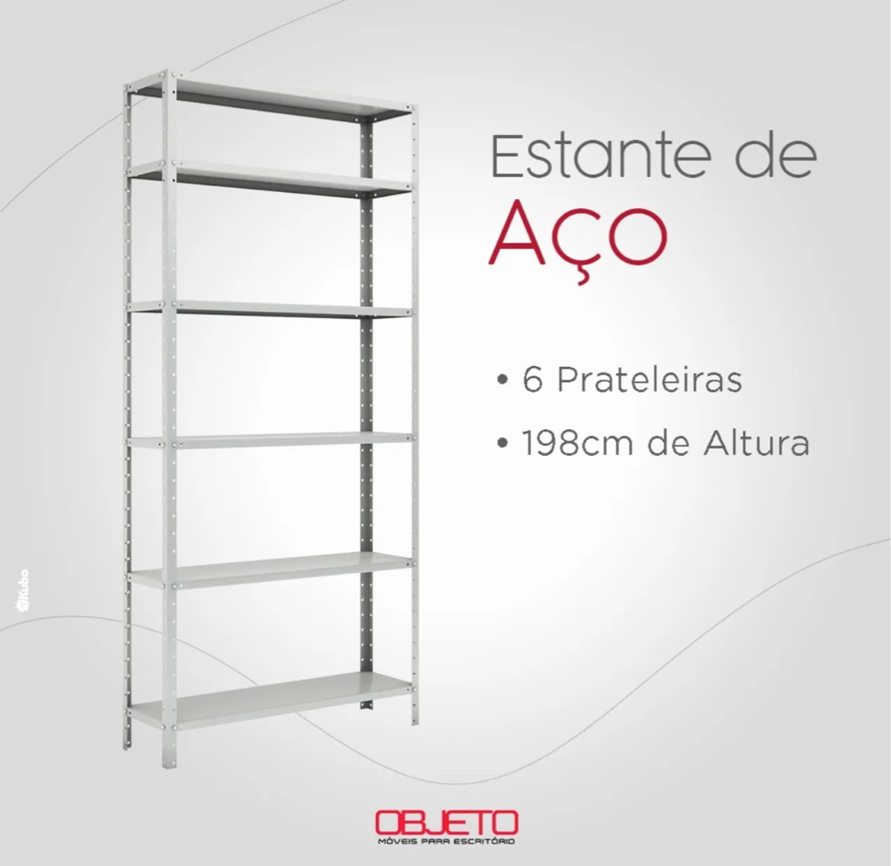 Estante de aço com 6 prateleiras