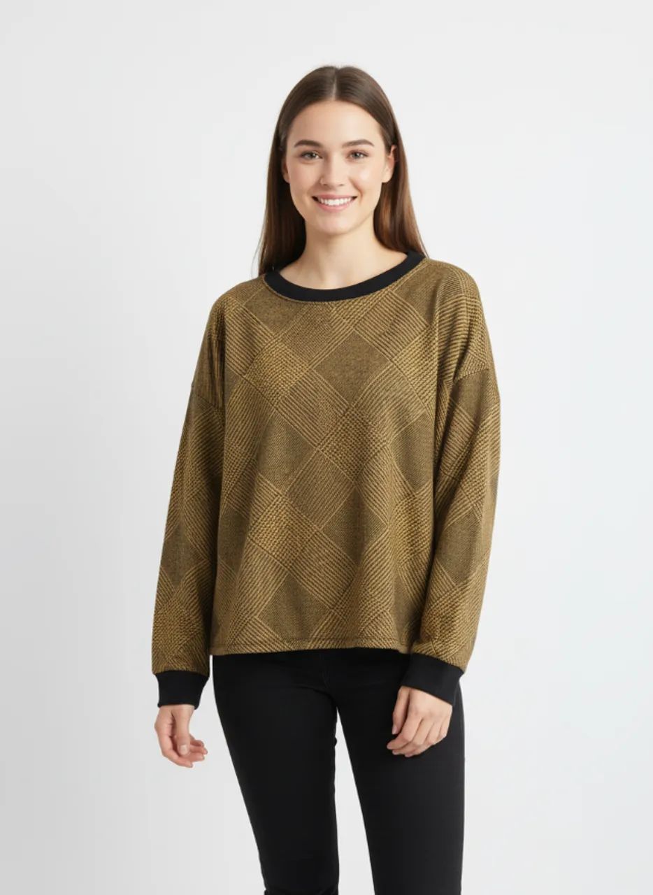Blusa Forever 21 Preta e Amarela Tamanho M - Foto 3