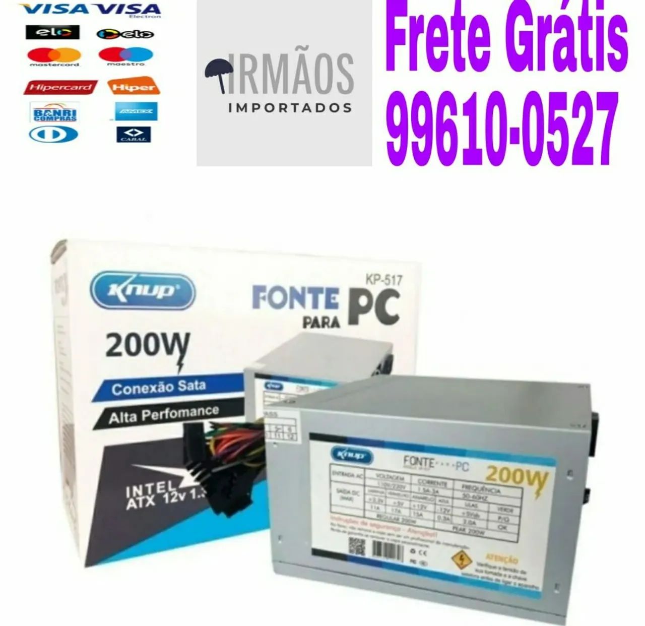 Fonte para Pc 200w Knup
