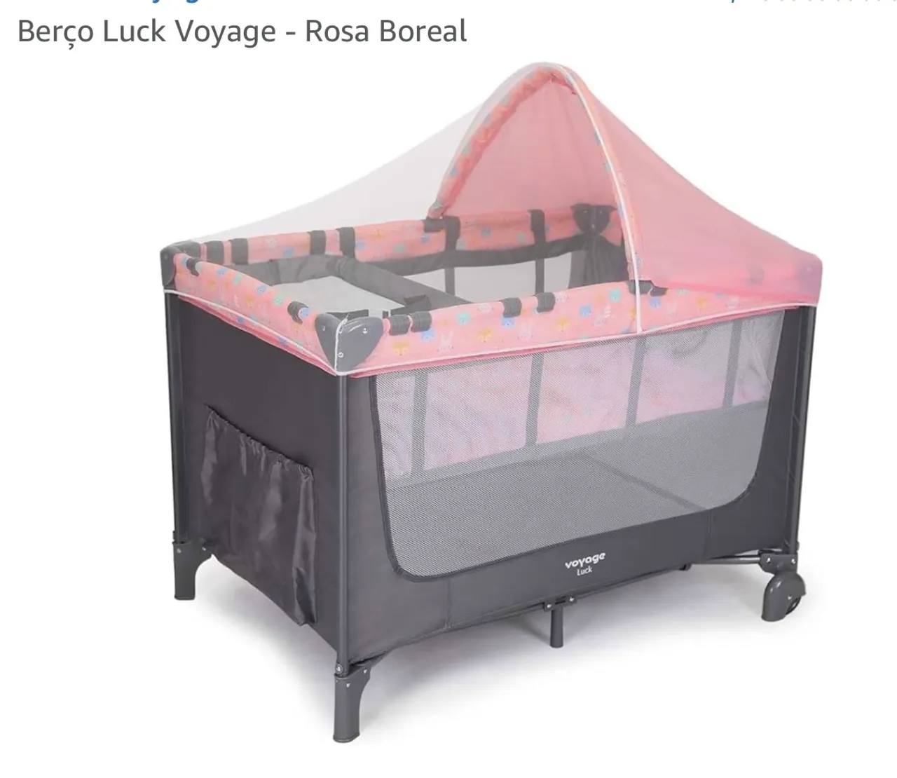Berço Portátil Luck Voyage - Rosa Boreal