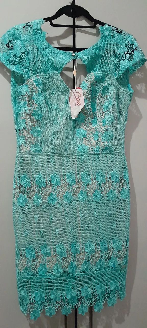 Vestido Renda Azul Claro - Foto 4