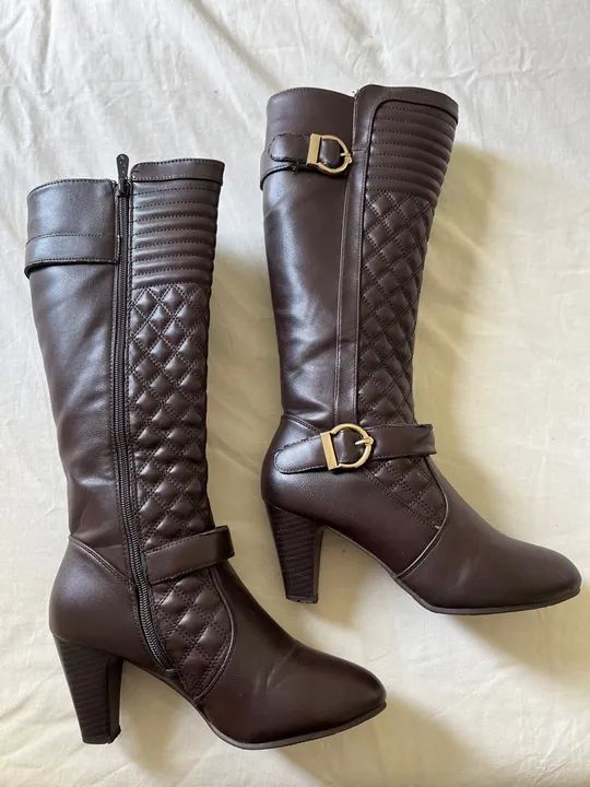 Botas de cano alto marrom Mooncity - Foto 2