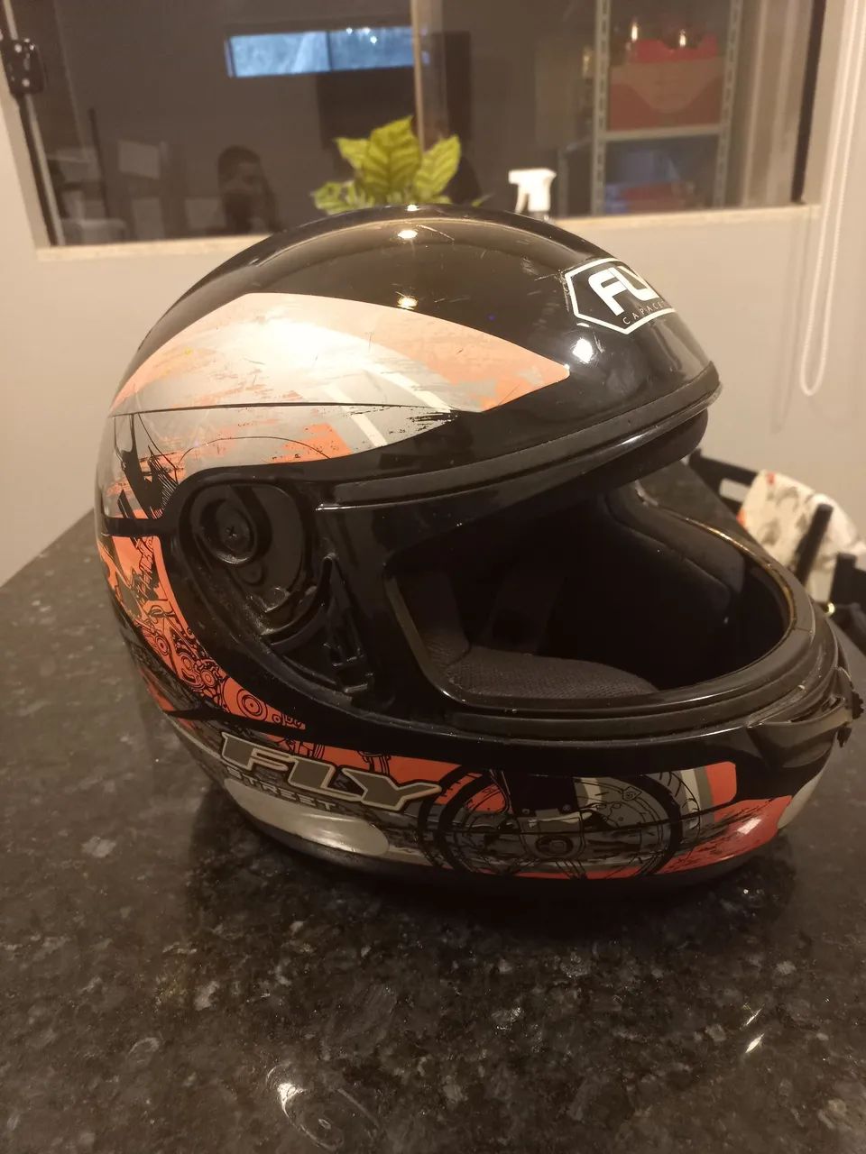 Capacete Fly Street Preto com detalhes - Foto 3