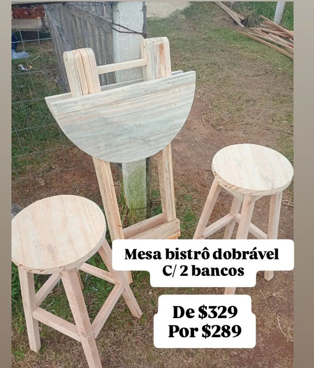 Conjunto bistrô fixo e dobrável  - Foto 2