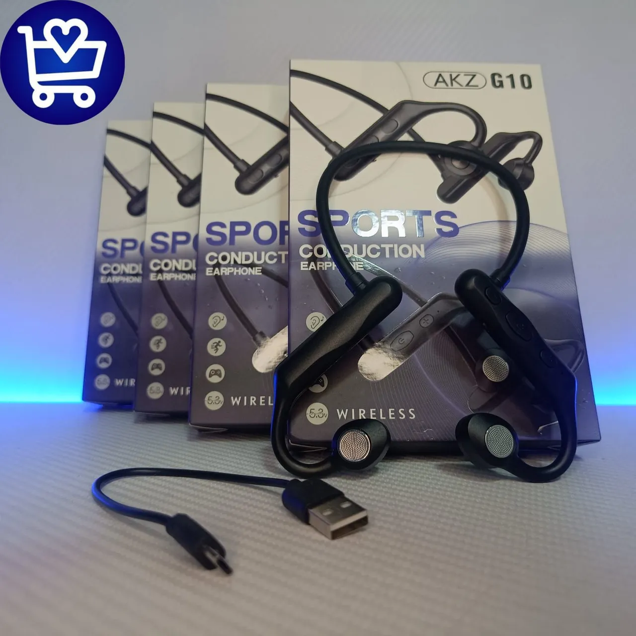 Fone de Ouvido AKZ G10 Sports Condução Óssea - Sem Fio