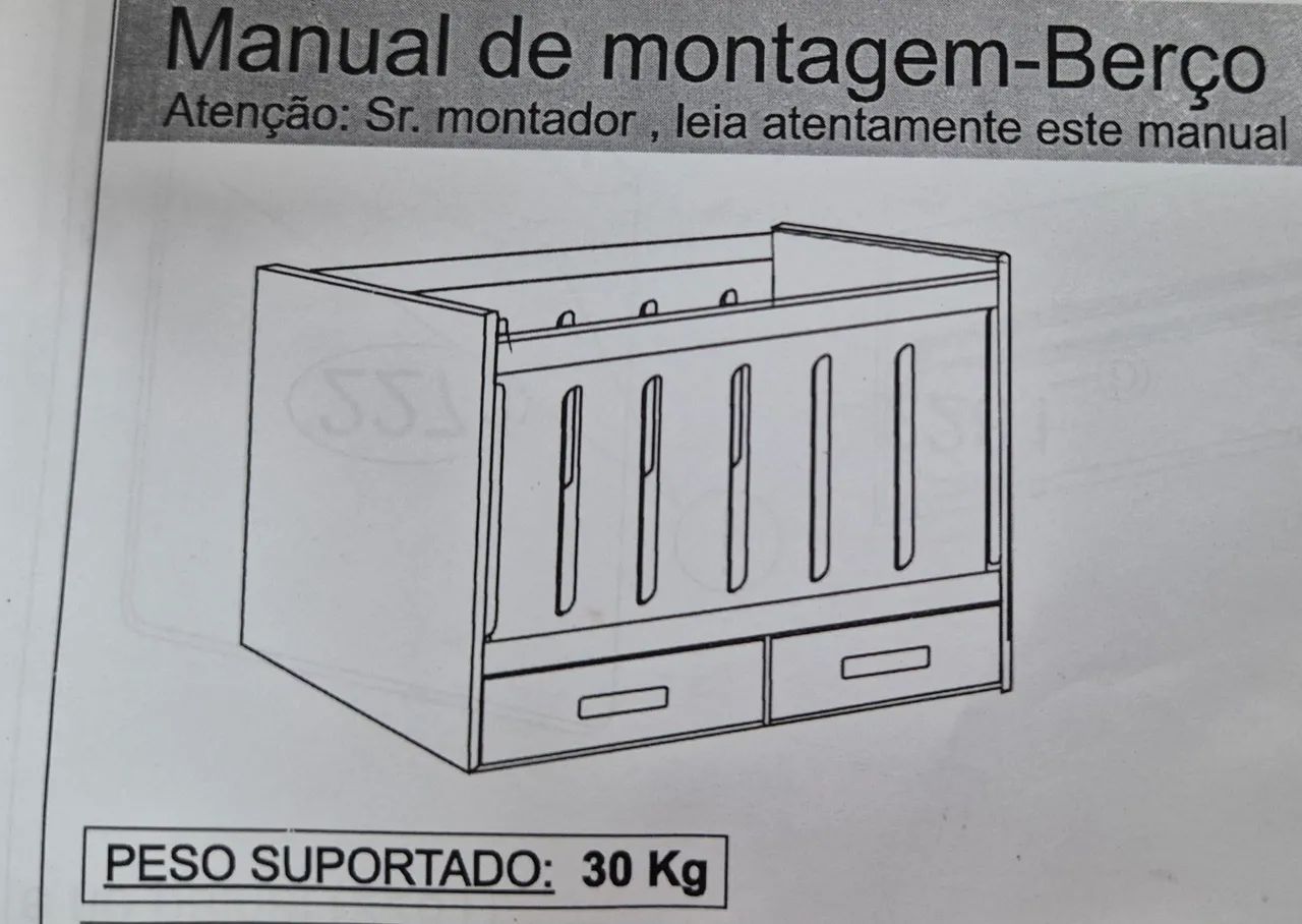 Berço/ Mini Cama + colchão e protetores - Foto 3