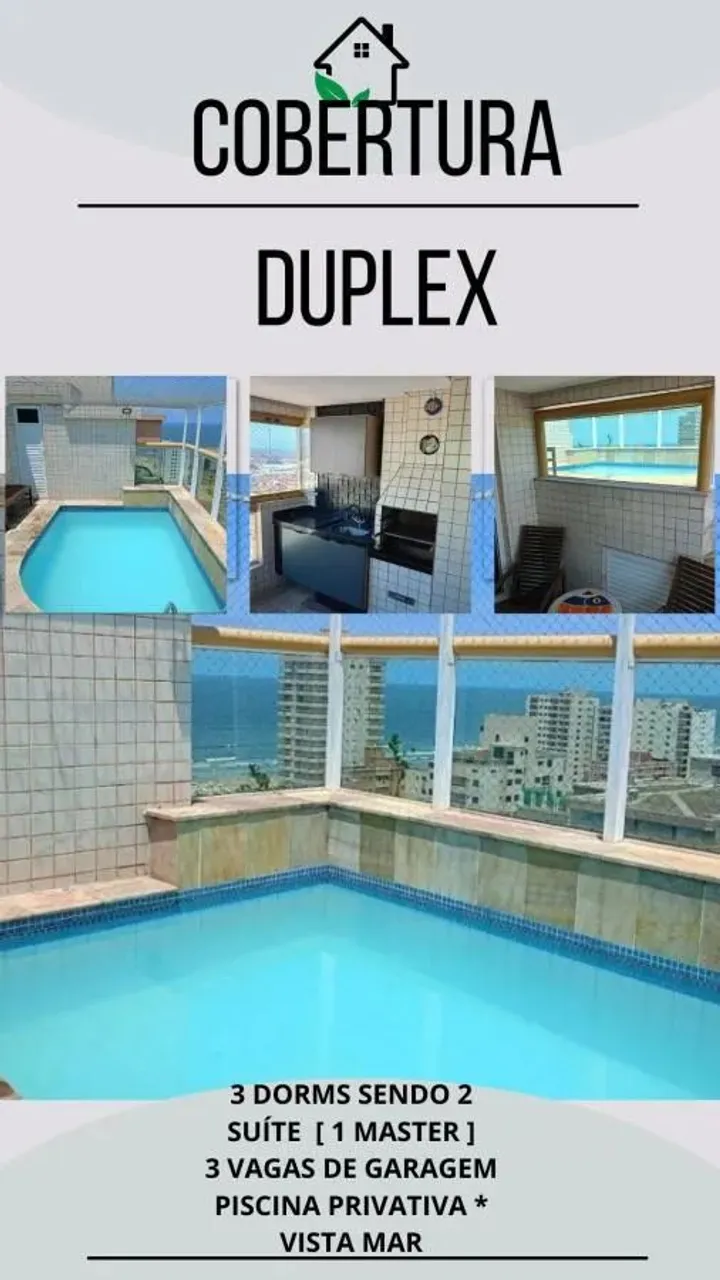 Cobertura para Venda em Praia Grande, Tupi, 3 dormitórios, 2 suítes, 1 banheiro, 3 vagas