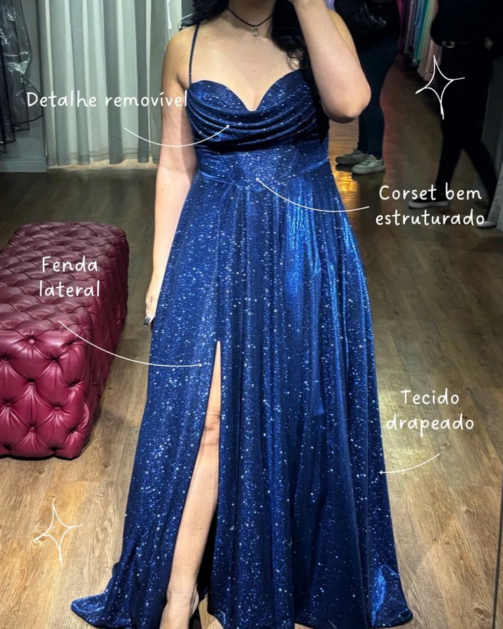 Vestido de festa azul