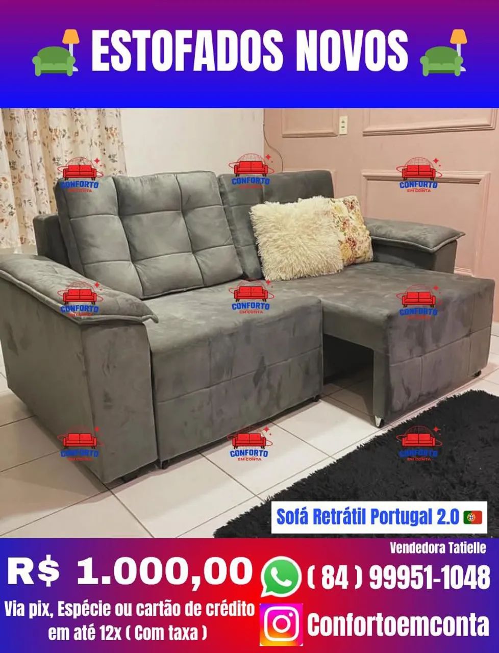Sofá Retrátil Portugal 2.0 - Conforto e Qualidade! Diretamente da fábrica . - Foto 2