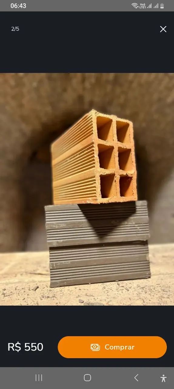 Blocos de cerâmica, sobra de material $0,60 a unidade 