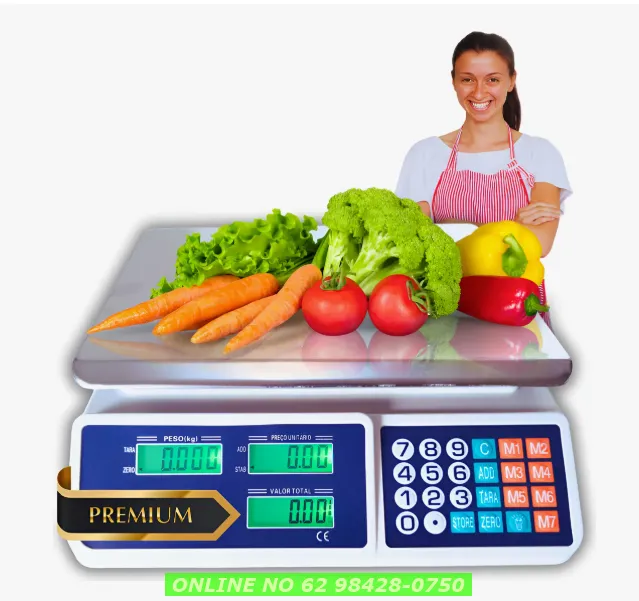 Balança Eletrônica Digital 40kg 2g Bateria Bivolt 110/220