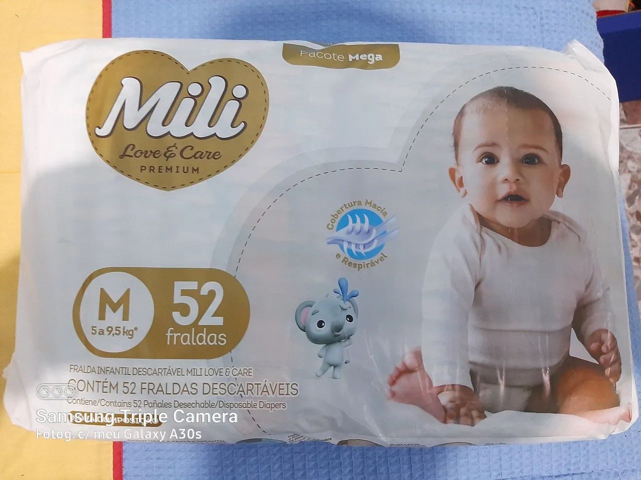 Fraldas Mili Love & Care M 52 unidades
