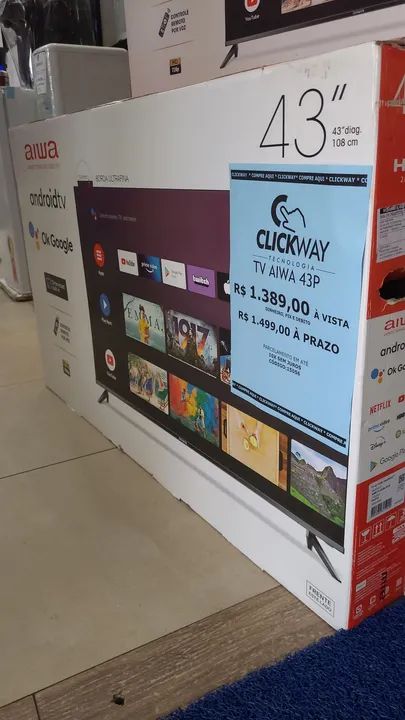 TV AIWA 43 polegadas Smart 4K - R$ 1.499,00 à vista!