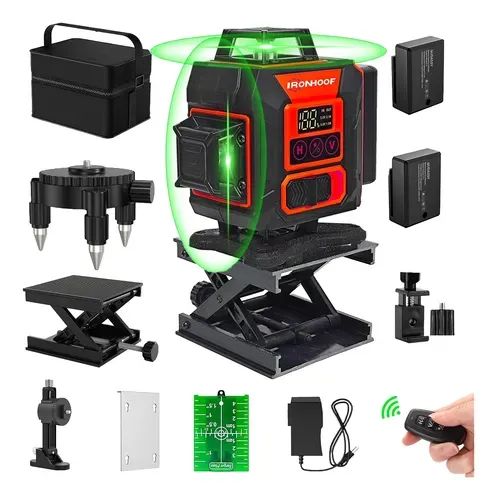 Níveis Laser 16 Linhas Verde 2 Baterias 3d Nível A Laser 30m