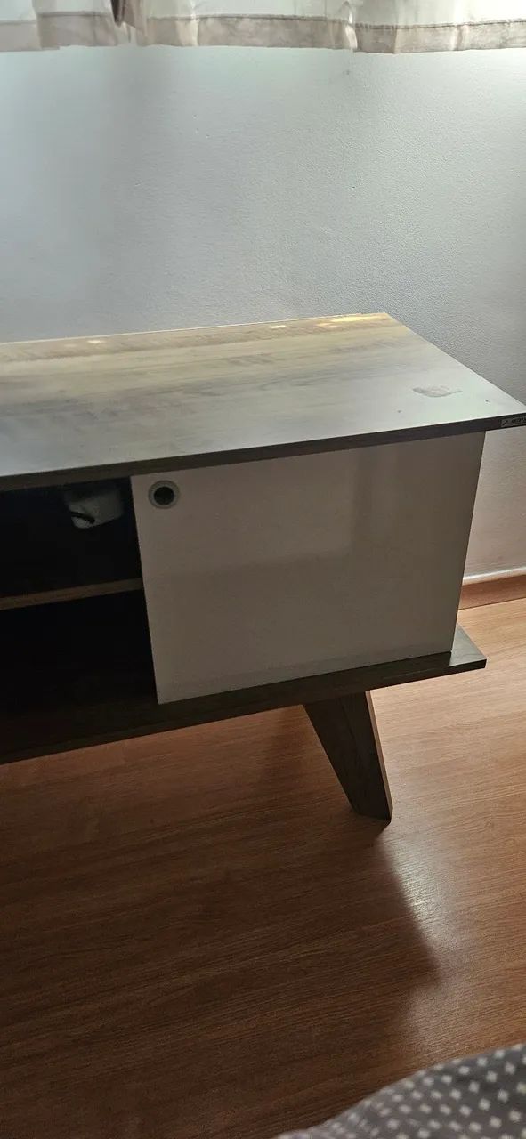 Rack Bancada Para Tv 60 Polegadas Cor madeira/ Branco - Foto 2