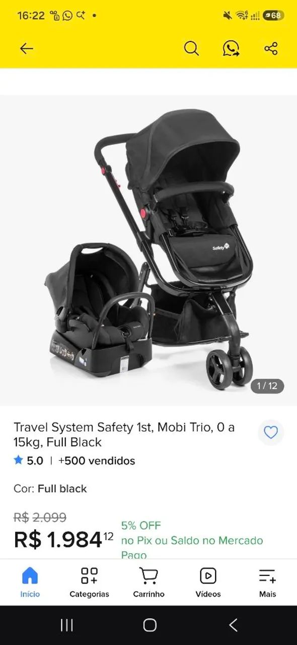 Carrinho + bebê conforto com suporte  - Foto 4