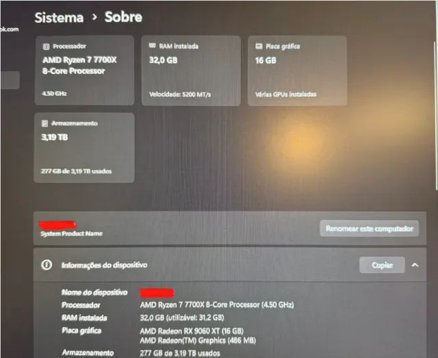 Computador/PC Gamer RX 9060XT 32gb RAM - Foto 3