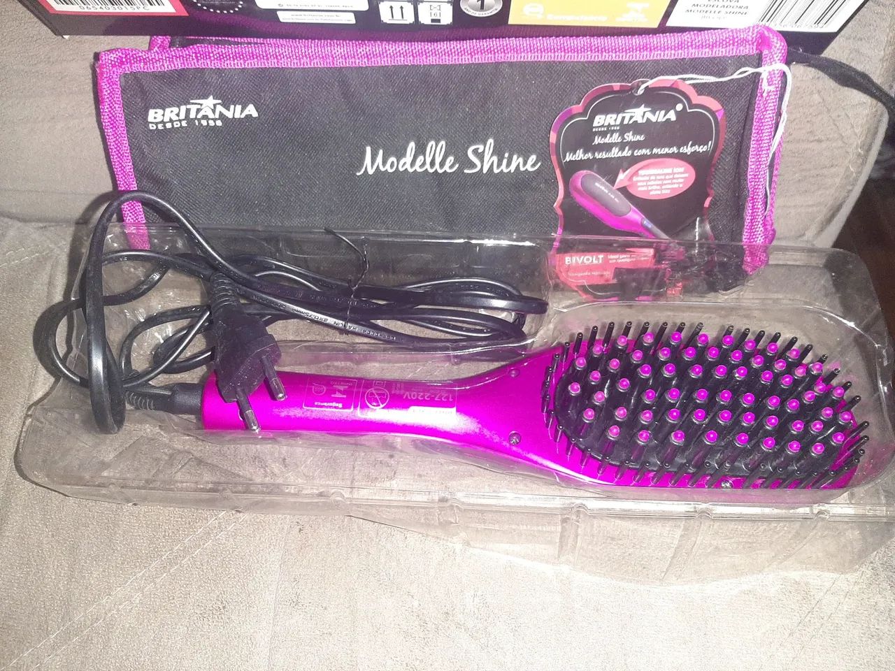 Escova Alisadora Britânia Modelle Shine Rosa - Foto 2
