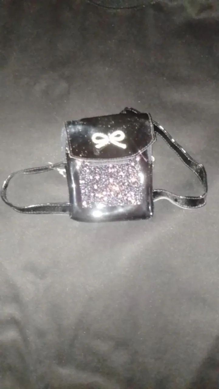 Bolsa Lateral Preta com Glitter (Nova) - Foto 3