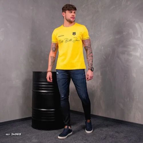 Calça masculina moletom jeans com bordado logo