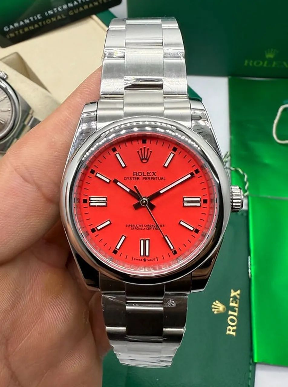 Relógio ROLEX OYSTER PERPETUAL MOSTRADOR VERMELHO _ AUTOMÁTICO  - Foto 3