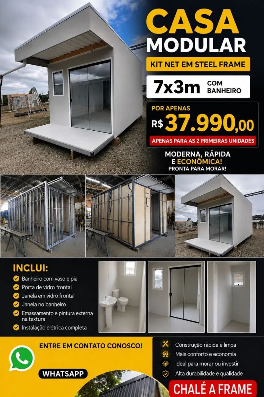 Casa ,Kit net ,Modulos Sob-Medida , Não é casa conteiner - Foto 3
