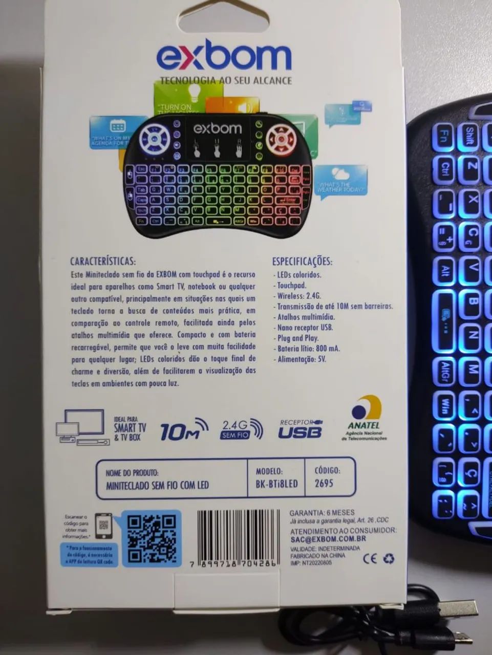 Vendo tecladinho de LED multiuso e multicolor Wireless 2.4G - Foto 5