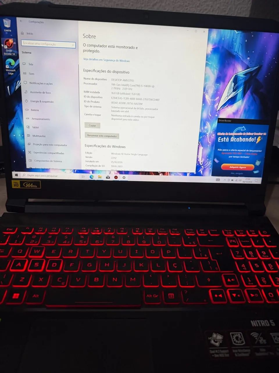 Acer Nitro 5, RTX 3050. Recebo seu console ou notebook gamer. - Foto 2